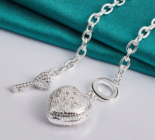 925 Sterling Silver AAA Zircon Heart Bracelet and Necklace Set