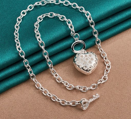 925 Sterling Silver AAA Zircon Heart Bracelet and Necklace Set