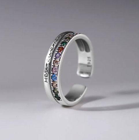 925 Sterling Silver Bilayer Zircon Cocktail Ring