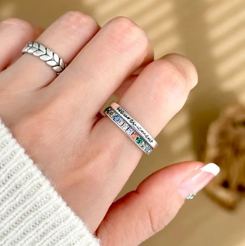 925 Sterling Silver Bilayer Zircon Cocktail Ring