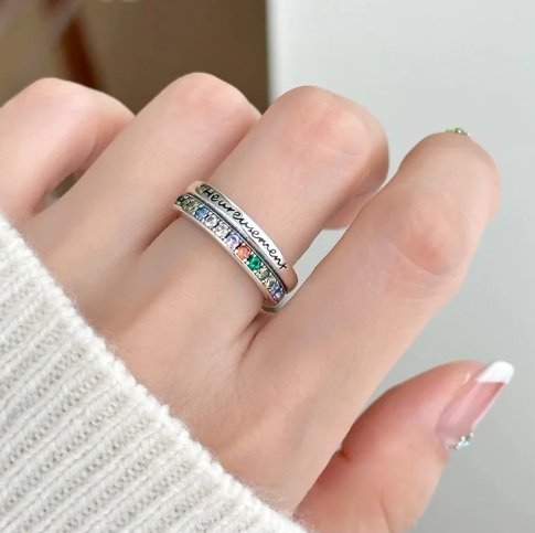 925 Sterling Silver Bilayer Zircon Cocktail Ring