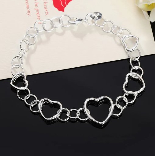 925 Sterling Silver Heart jewelry set of 3