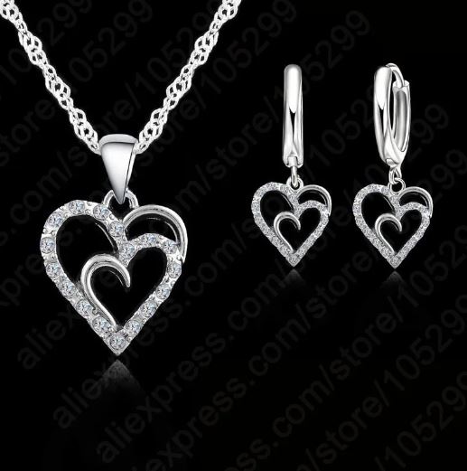 925 Sterling Silver Necklace and Earrings set