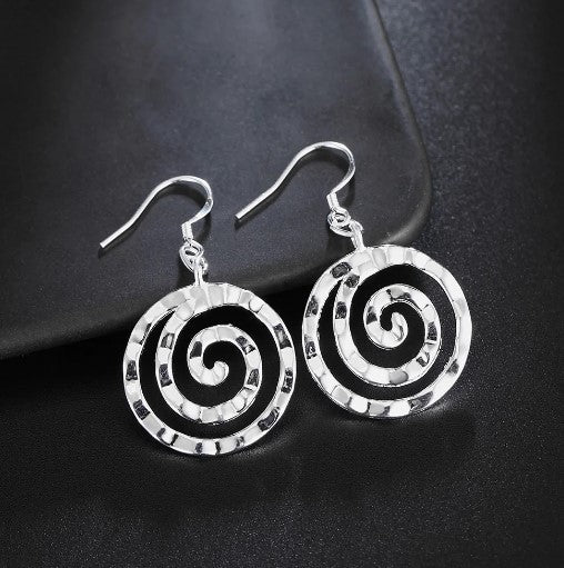 925 Sterling Silver Snake Ring Drop Earrings