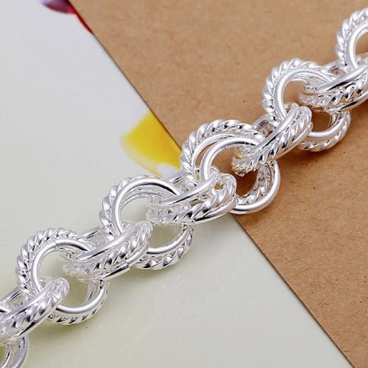 Chic Elegance 925 Silver Rolo Chain Bracelet