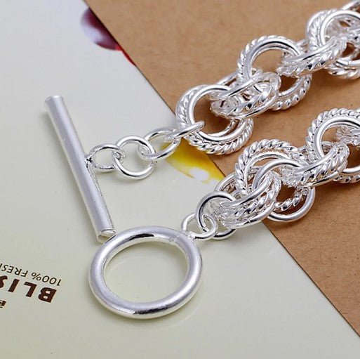 Chic Elegance 925 Silver Rolo Chain Bracelet