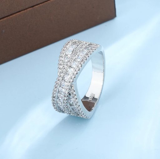 Chic S925 Silver Geometric Intersection Ring