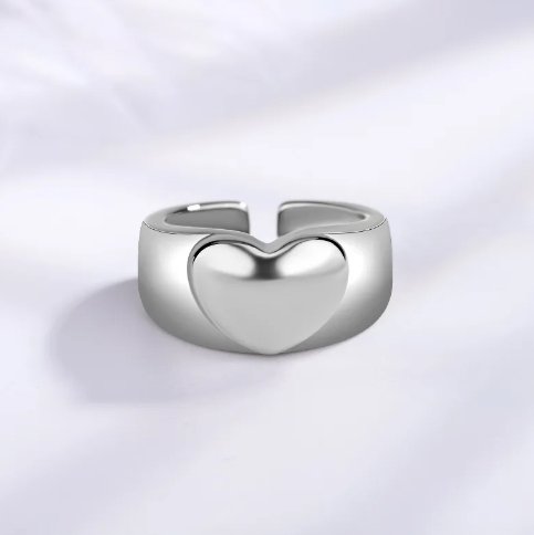 Eternal Heart Sterling Silver Smooth Surface Heart Ring