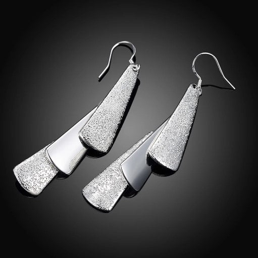 Ethereal Geometry Sterling Silver Drop Earrings