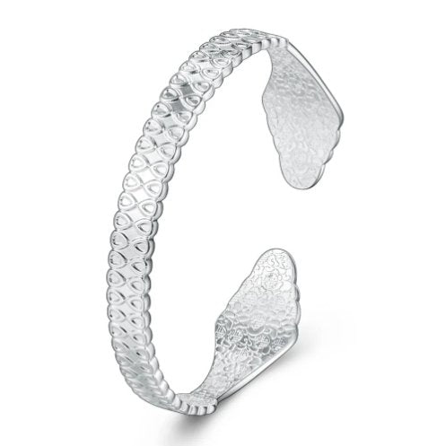 Fishtail Elegance 925 Sterling Silver Adjustable Cuff Bracelet