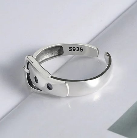 Genuine 925 Sterling Silver Belt ring for Women