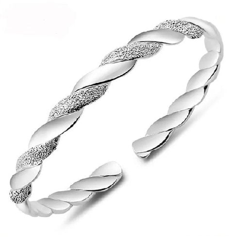 Infinity Elegance Silver Twisted Infinity Cuff Bracelet