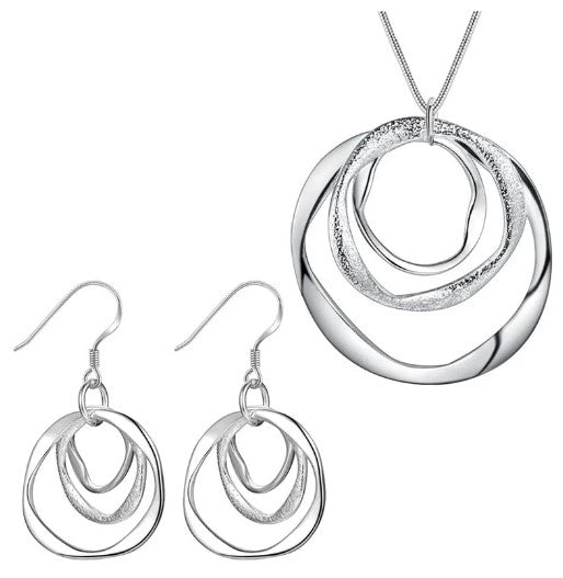 Sterling Silver Circle Jewelry Set