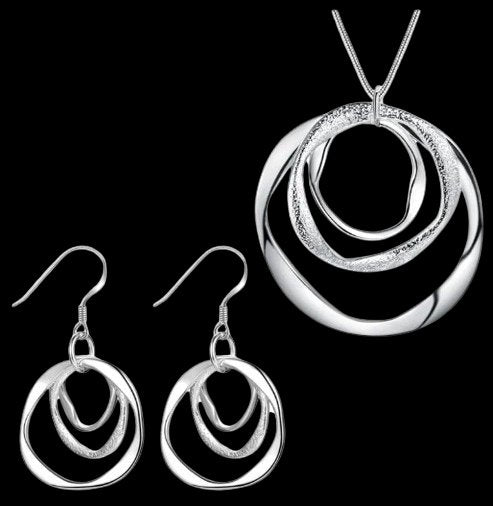 Sterling Silver Circle Jewelry Set