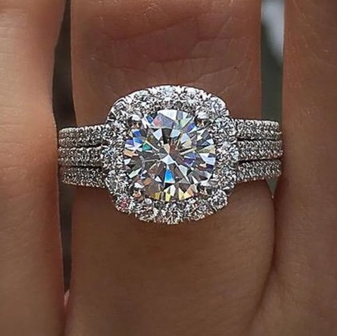 Trendy Geometric Cubic Zirconia Engagement Ring